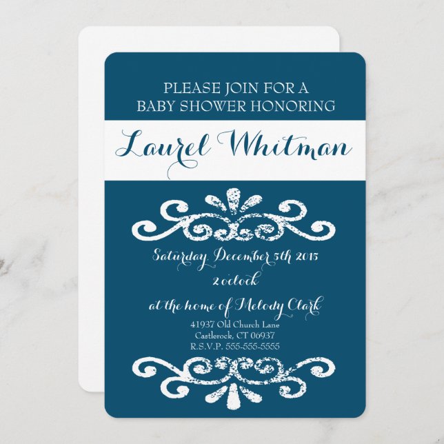 Mark Baby Shower Einladung (Vorne/Hinten)