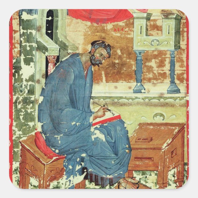 Mark der Evangelist von Andrei Rublev Quadratischer Aufkleber (Vorderseite)