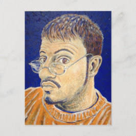 Mark E Westerfield Self Portrait Orange White Blue Postkarte