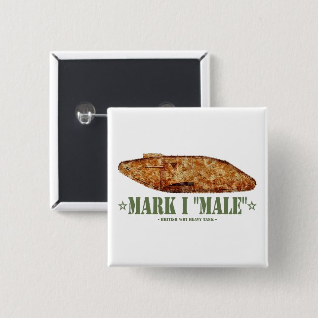 Mark I Male Weltkrieg Erster britischer Schwerpunk Button (Vorne & Hinten)