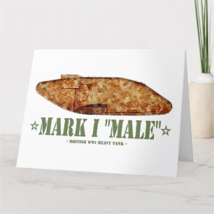 Mark I Male Weltkrieg Erster britischer Schwerpunk Dankeskarte