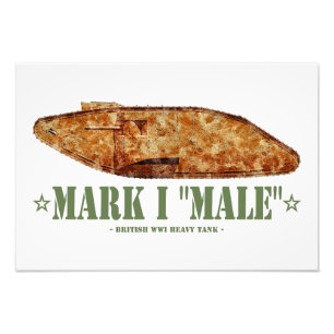 Mark I Male Weltkrieg Erster britischer Schwerpunk Fotodruck