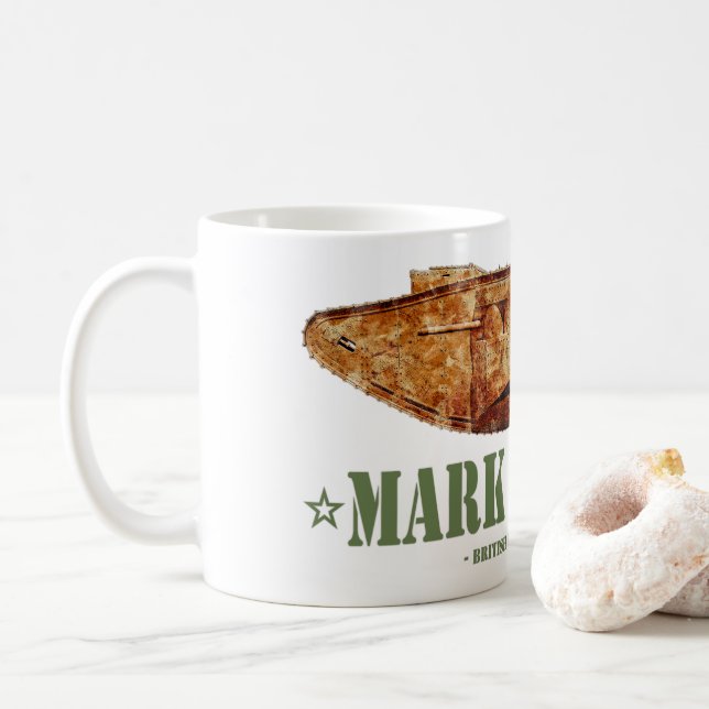 Mark I Male Weltkrieg Erster britischer Schwerpunk Kaffeetasse (Mit Donut)