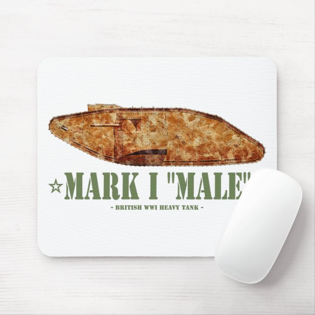 Mark I Male Weltkrieg Erster britischer Schwerpunk Mousepad (Mit Mouse)
