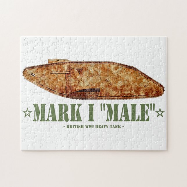Mark I Male Weltkrieg Erster britischer Schwerpunk Puzzle (Horizontal)