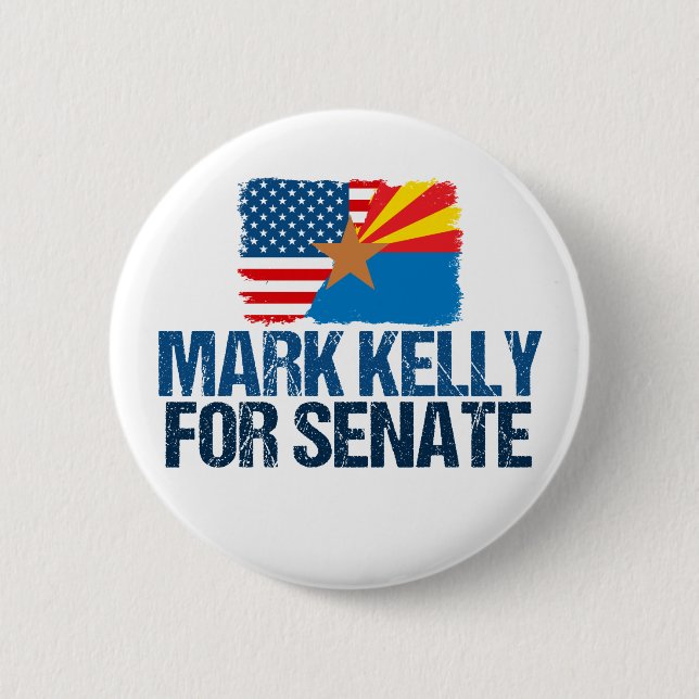 Mark Kelly für Senat 2022 Wahlflagge von Arizona Button (Vorderseite)