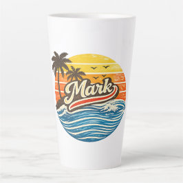 Mark Retro-Sonnenuntergang-Name-Design Milchtasse