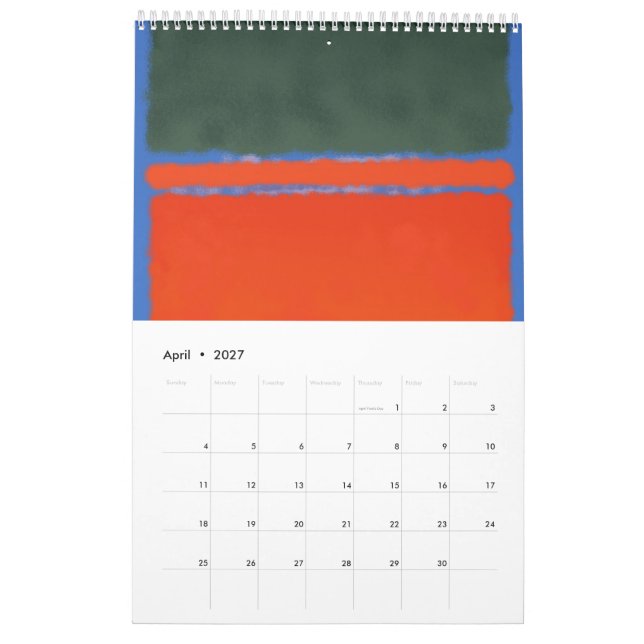 Mark Rothko Kunst im digitalen Stil Kalender (Apr 2027)