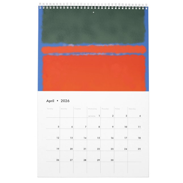 Mark Rothko Kunst im digitalen Stil Kalender (Apr 2026)