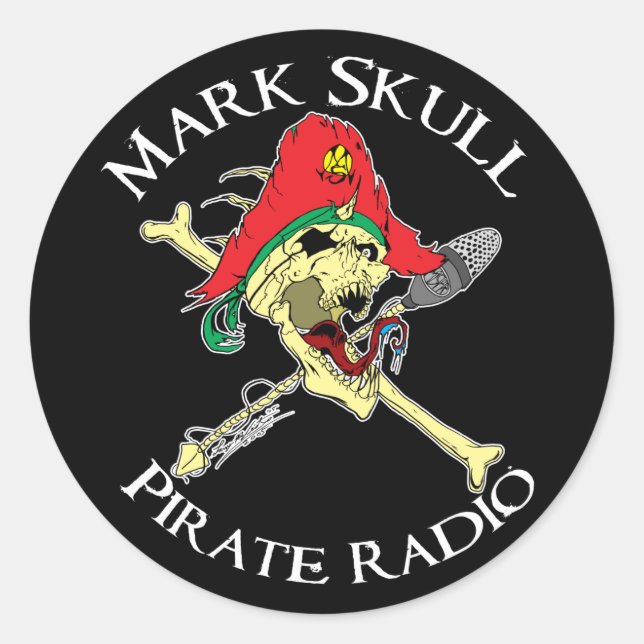 Mark Skull Pirate Radio Aufkleber (Vorderseite)