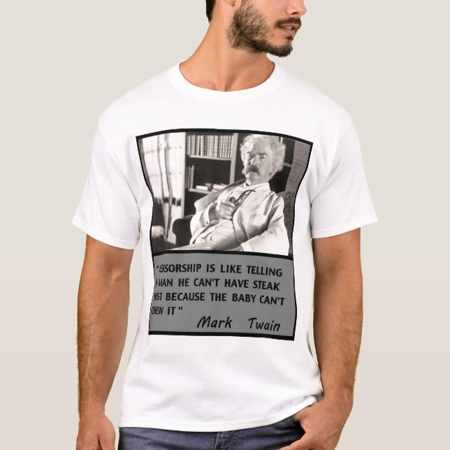 Mark Twain gegen Zensur T-Shirt (Vorderseite)