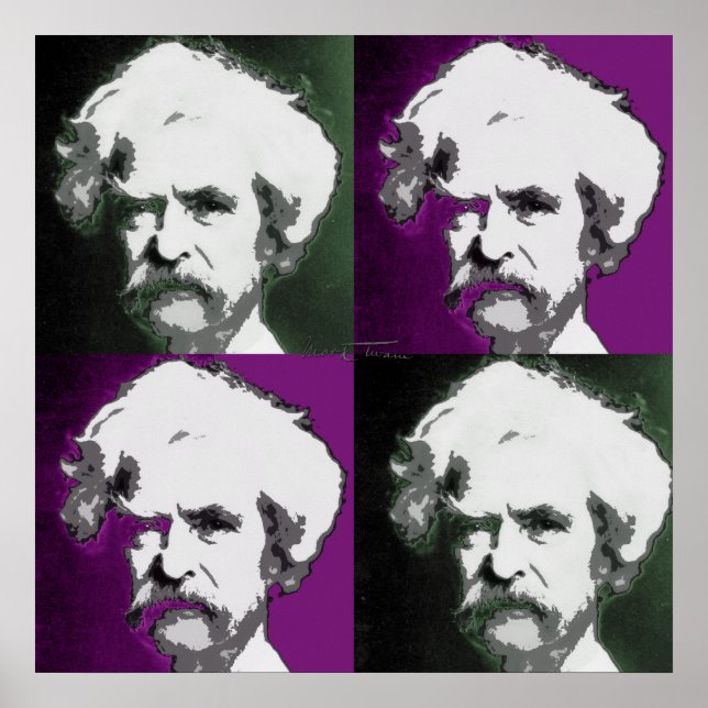 Mark Twain Pop Art Print Poster (Vorne)