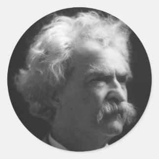Mark Twain-Portrait Runder Aufkleber