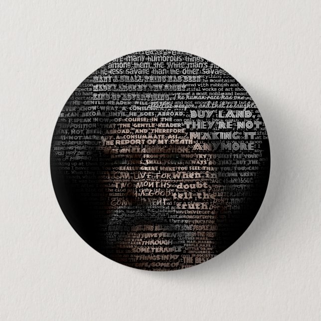 Mark Twain (Schriftbild) Button (Vorderseite)
