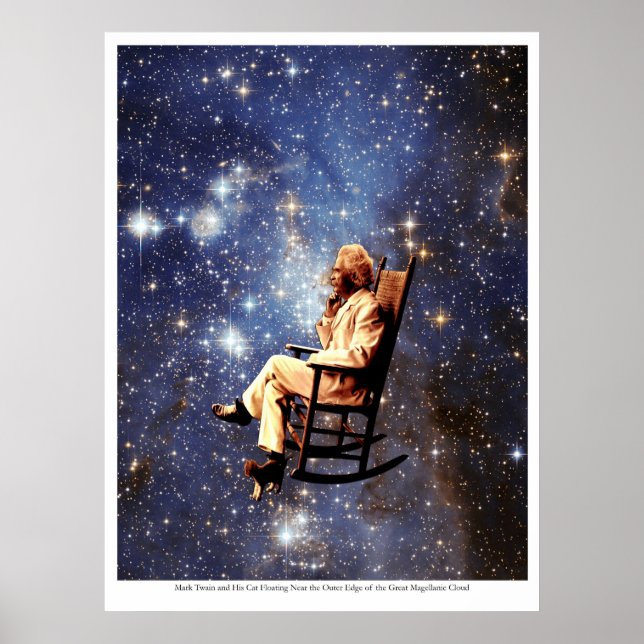 Mark Twain und seine Katze Poster (Vorne)