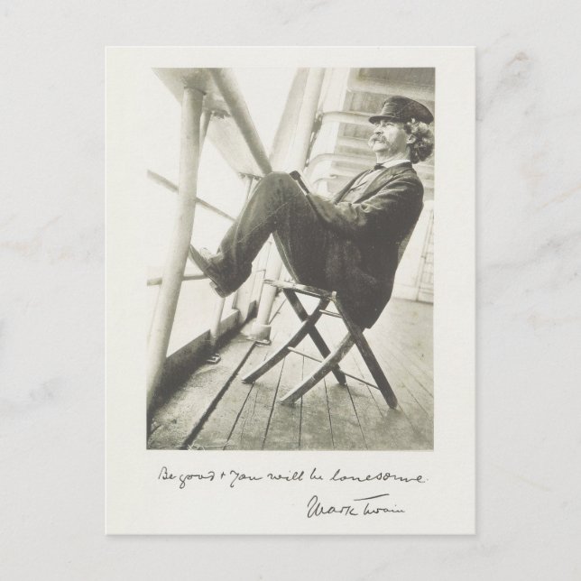 Mark Twain Zitat handgeschriebene amerikanische Li Postkarte (Vorderseite)