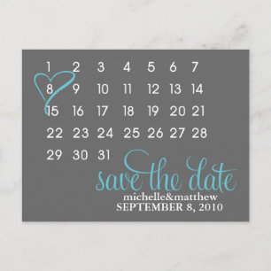 Mark Your Calendar Wedding Announcement Ankündigungspostkarte