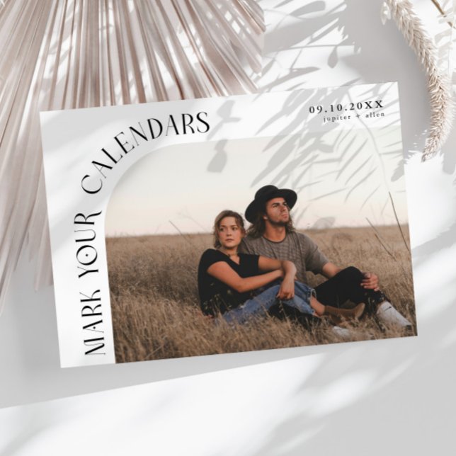 Mark Your Calendars White Curved Frame Photo Save The Date (Von Creator hochgeladen)