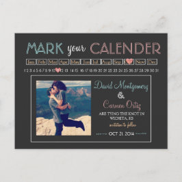 "Mark your Calender" Save the Date Ankündigungspostkarte