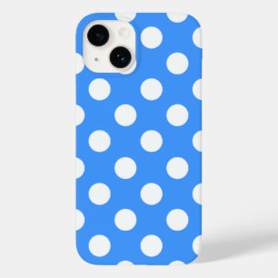 markante blaue und große weiße Polka-Punkte Case-Mate iPhone 14 Hülle