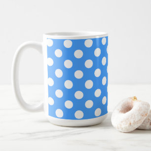 markante blaue und große weiße Polka-Punkte Kaffeetasse