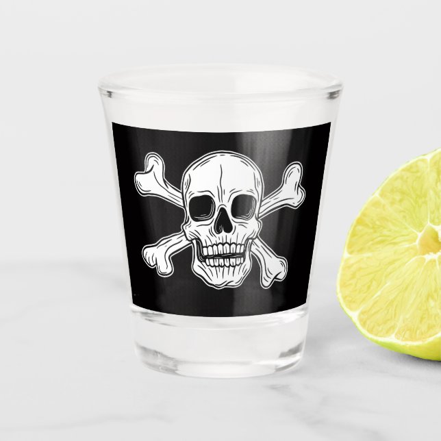 markante Piratenflagge Schnapsglas (Vorderseite)