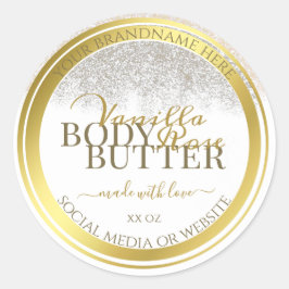 markante Produktverpackungsmarken weiß und Gold Runder Aufkleber