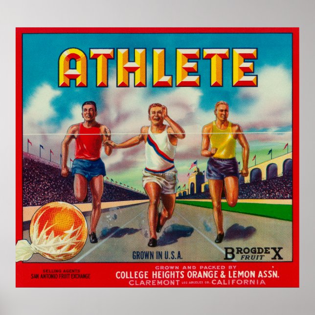 Marke Athlete Citrus Crate Label Poster (Vorne)