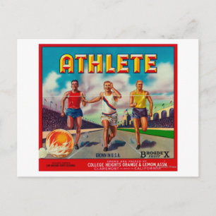 Marke Athlete Citrus Crate Label Postkarte