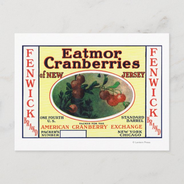 Marke Fenwick Eatmor Cranberries Postkarte (Vorderseite)