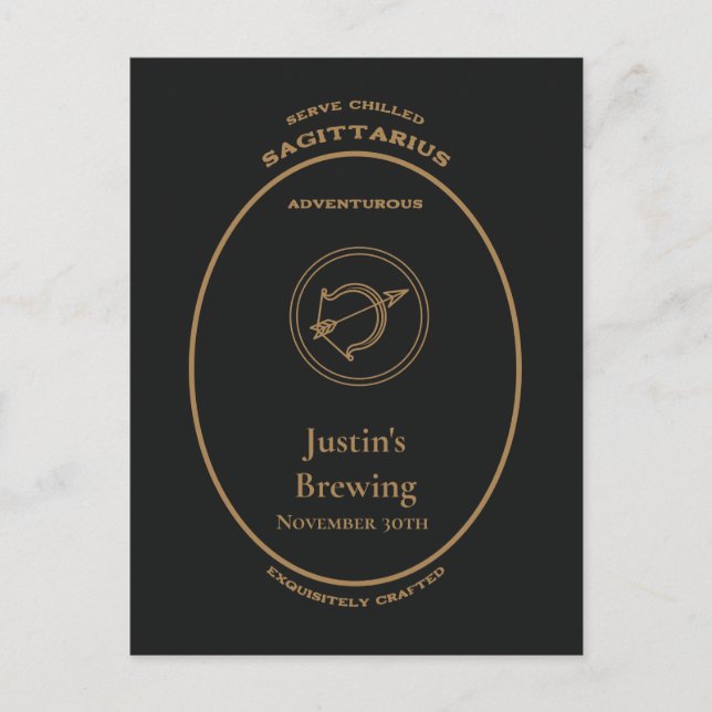 Marke, Zodiac-Zeichen, Schütze, anpassbar Postkarte (Vorderseite)