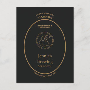 Marke, Zodiac-Zeichen, Taurus benutzerdefinierbar Postkarte
