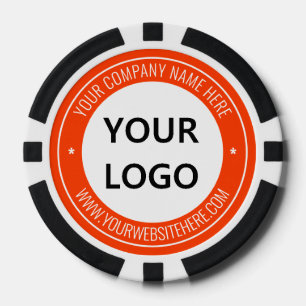 Marken-Geschäft-Logo-Text Poker-Chips-Vorlage Pokerchips