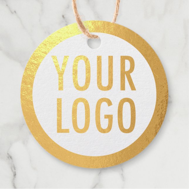 Marken oder Preismarken von Kraft Round Gold Foil  Geschenkanhänger (Vorderseite)