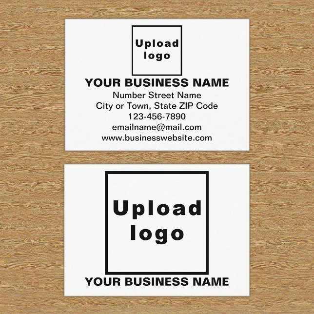 Markenbezeichnung auf der White Rectangle Enclosur Begleitkarte (Front and back sides of white enclosure card with your business brand.)