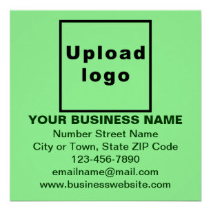 Markenbezeichnung auf hellgrünem Plakat Poster