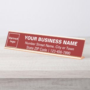 Markenbezeichnung auf Red Long Desk Name Plate Schreibtischnamensplakette