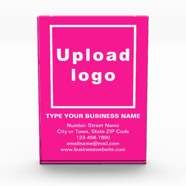 Markenbezeichnung auf rosa Portrait Rectangle Fotoblock (Vorderseite)