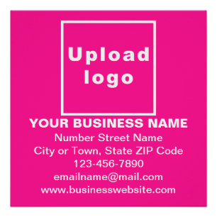 Markenbezeichnung auf rosa Quadrat Glossy Poster