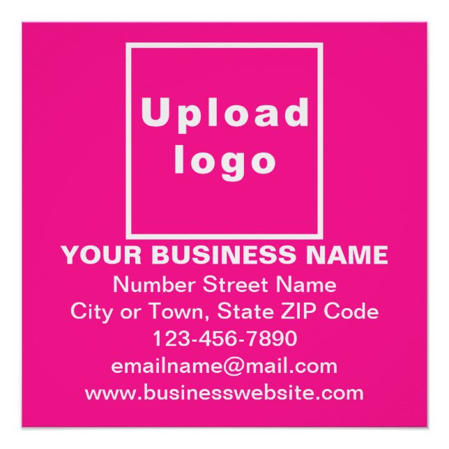 Markenbezeichnung auf rosa Quadrat Glossy Poster (Vorderseite)