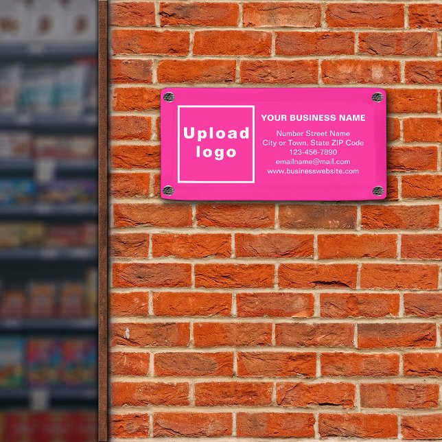 Markenbezeichnung auf Small Pink Banner (Small pink banner with your business brand)