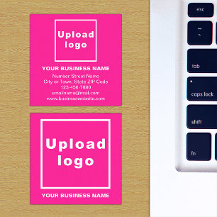 Markenbezeichnung auf Small Pink Square Card Quadratische Visitenkarte