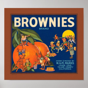 Markenbezeichnung "Brownies Vintag Obstkiste" Poster