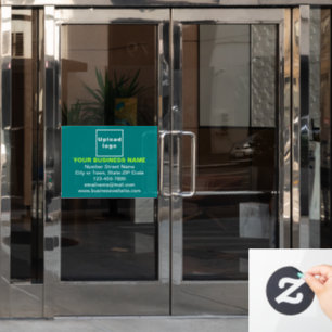 Markenbezeichnung für Aquamarines grünes Rechteck Fensteraufkleber