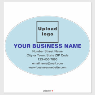 Markenbezeichnung für hellblauen, großen Oval Viny Aufkleber