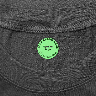 Markenbezeichnung für hellgrüne runde Kleidung Etiketten