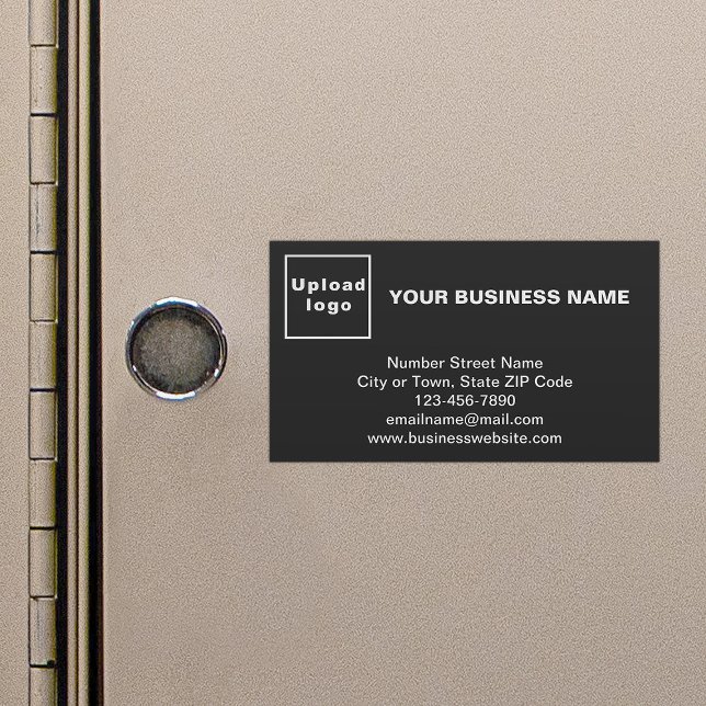 Markenbezeichnung für kleine schwarze Magnetkarte Magnetische Visitenkarte (Black magnetic business card with your business brand)