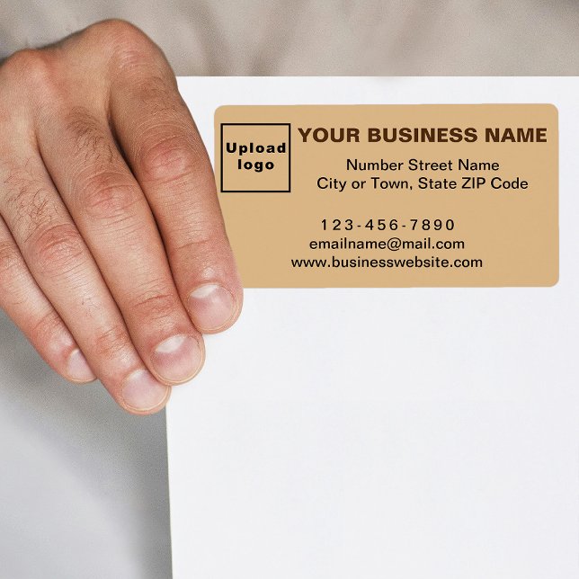 Markenbezeichnung für leichte Braun (Light brown shipping label with your business brand)