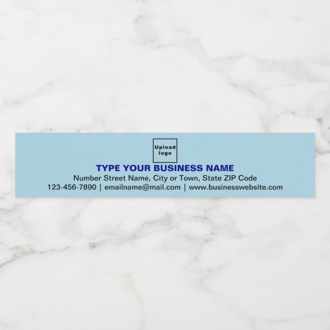 Markenbezeichnung für Light Blue Slim Wasserflaschenetikett (Einzelnes Label)