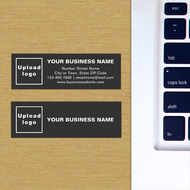 Markenbezeichnung für Mini-Schwarze Karte (The front and back of the black mini business card with your brand)
